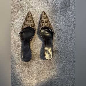 Authentic Preloved Fendi Women's Brown Mules