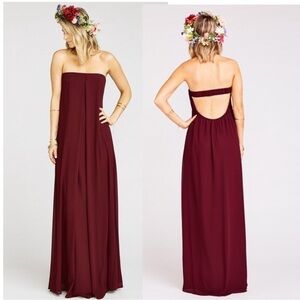 NWT Show Me Your Mumu Siren Maxi Dress Merlot Strapless