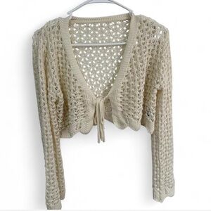 cropped crochet knit summer sweater