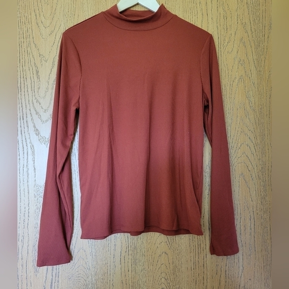 No Boundaries rust orange ribbed long sleeve mock turtleneck XL (15-17) - Picture 1 of 5